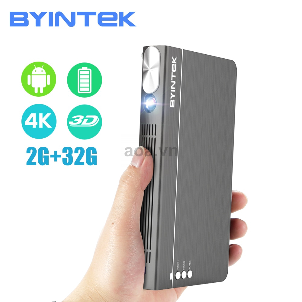 Máy chiếu Mini Byintek P12 Tích hợp pin , FHD - Ánh Phát