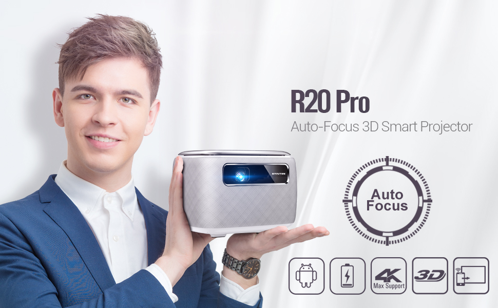 Máy Chiếu Di Động Byintek R20 Pro 3D Full HD 4K Pin 15600 mah